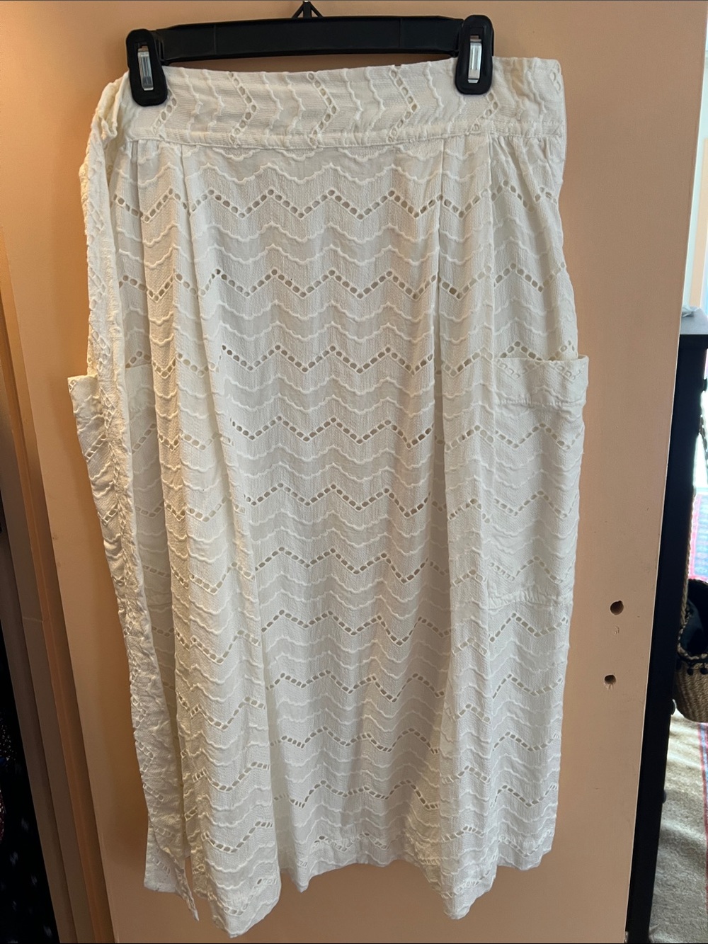 Tracy Reese Cream Eyelet Lace Midi Skirt